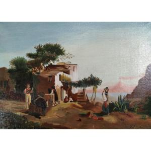 Neapolitan Landscape By G. Falck 