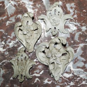 Set Of Four Woodwork Elements Circa 1730-1740 