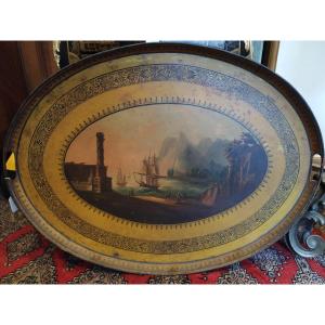 Lacquered Sheet Metal Tray Circa 1820 