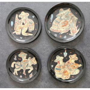 Plates By Maurel Yvonne For Cerenne (vallauris)