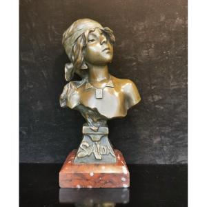 Saïda, Bronze Bust By Emmanuel Villanis (1858-1914)