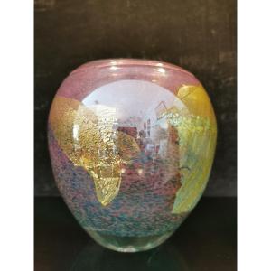 Glass Vase By Jean Claude Novaro