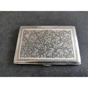 Qadjar Silver Cigarette Case, Early 20th Century.