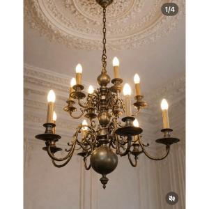 Dutch Bronze Chandelier