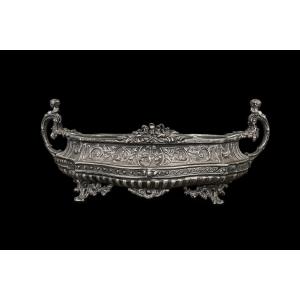 Silvered Bronze Jardinière By Victor Saglier