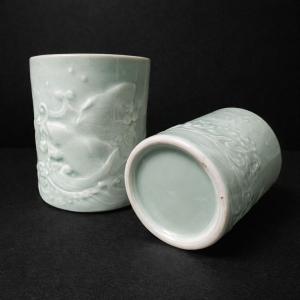 Carp Roll Vase - Celadon-