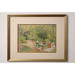 Tea Time In Morgat, 1920