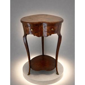 Transitional Style Marquetry Side Table
