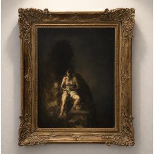 Marcello Coccon (venice) – Young Woman At Her Toilette Oil On Mahogany Panel