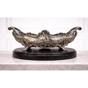 Silvered Bronze Centerpiece Signed Victor Saglier