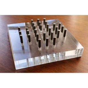 Solitaire Game In Solid Plexiglas And Aluminum 1970