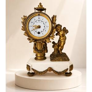Louis XVI Style Terminal Clock Cupidon