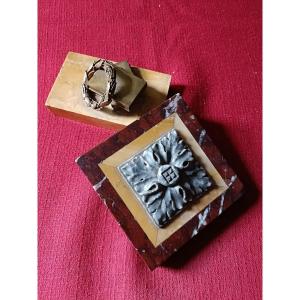 Presses Papier Marbre Et Bronze