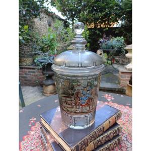 19th Century Covered Enamelled Glass