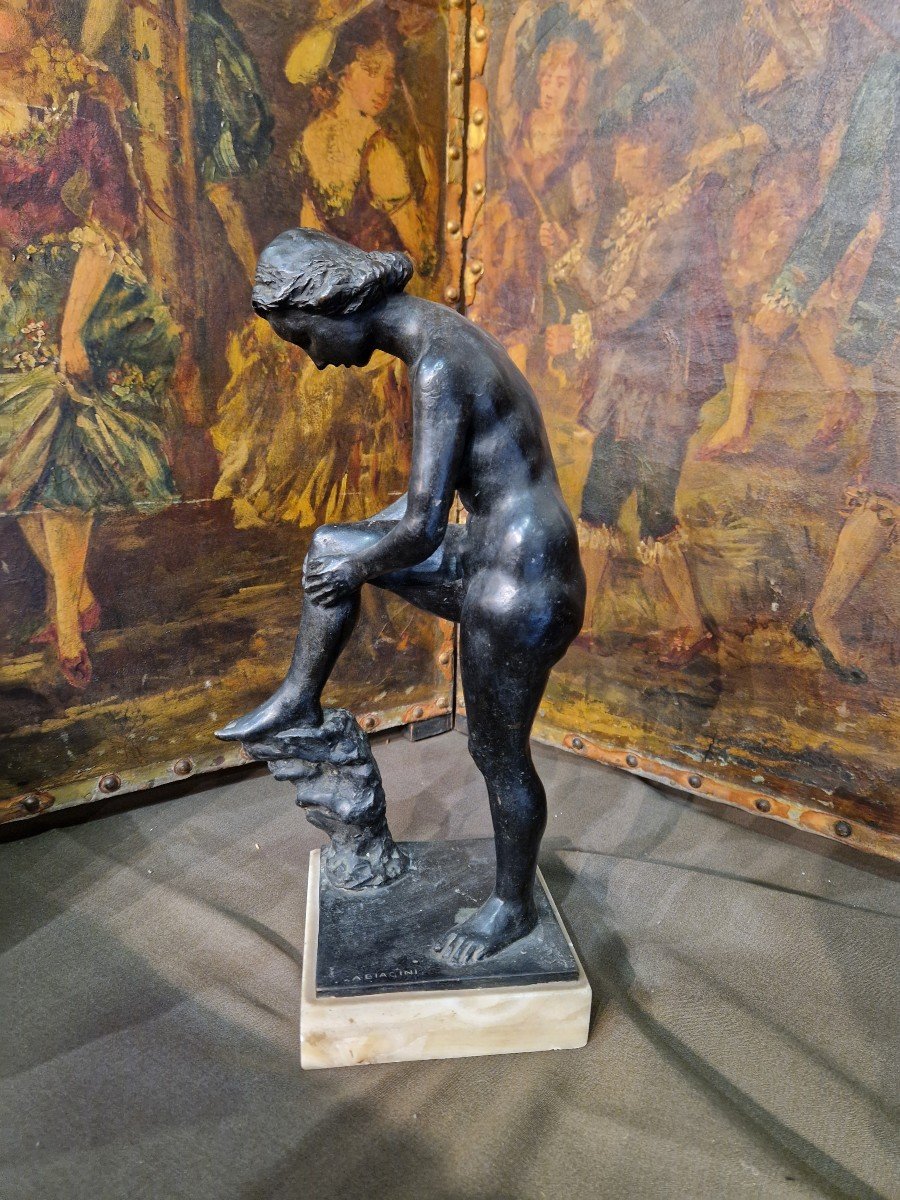 Alfredo Biagini (Roma, 1886-1952): Statua in bronzo raffigurante donna 