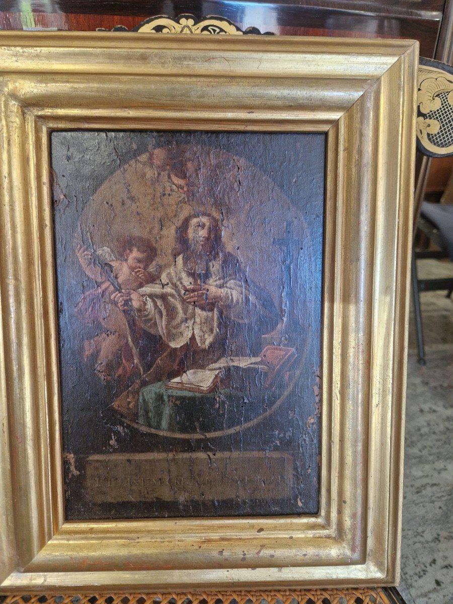 Olio Su Tavola Del XVII Secolo Raffigurante San Giovanni Nepomuceno-photo-2