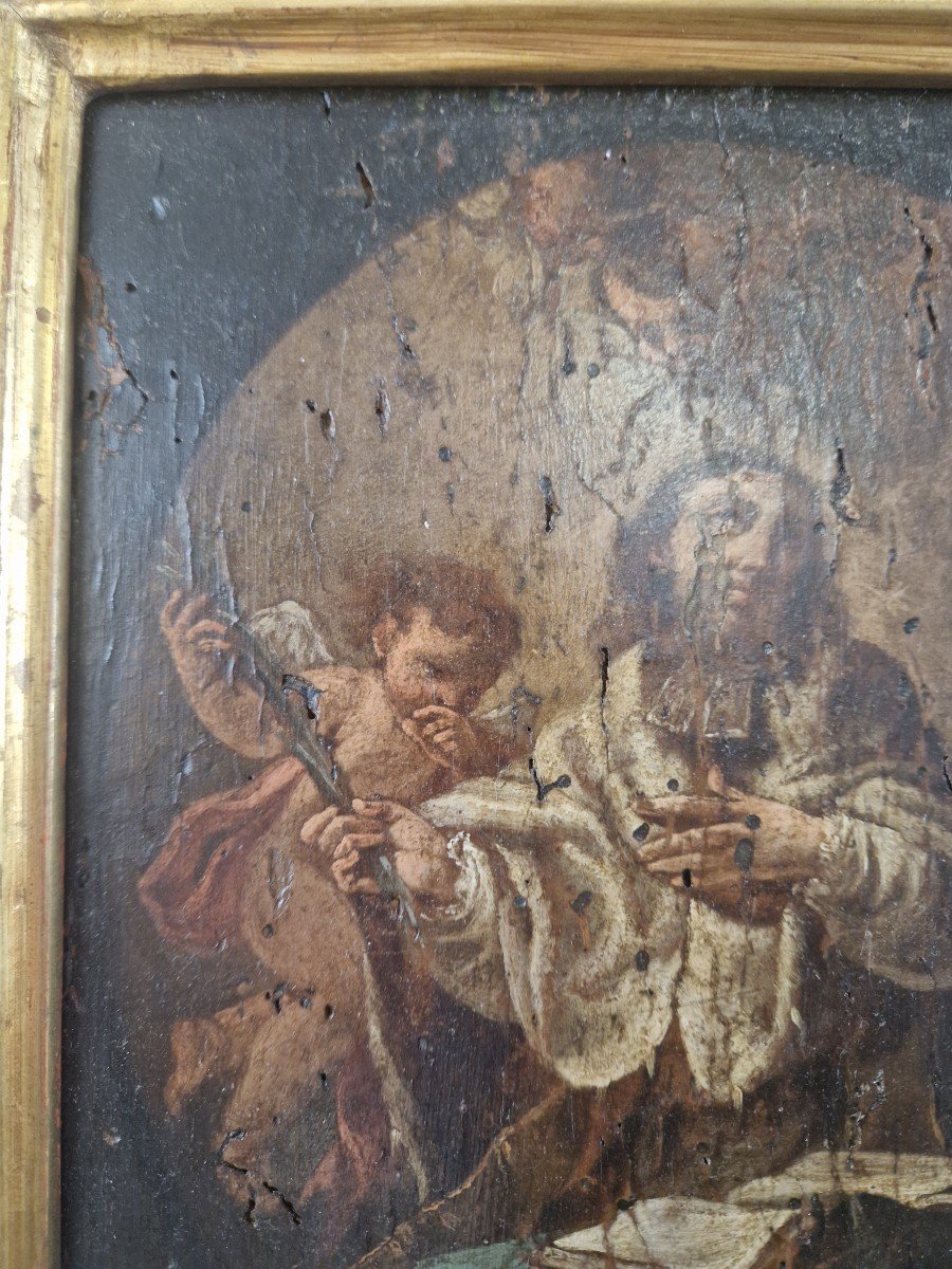 Olio Su Tavola Del XVII Secolo Raffigurante San Giovanni Nepomuceno-photo-5