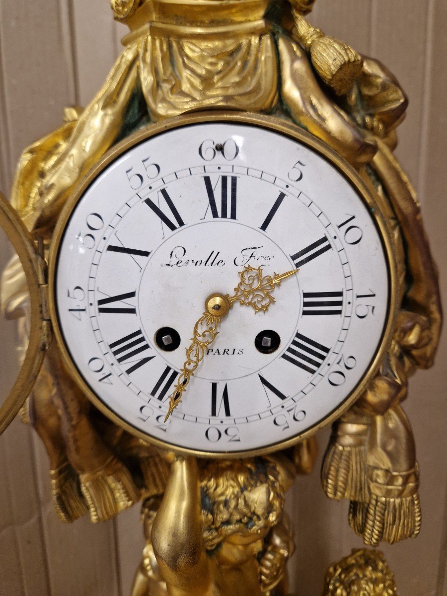 Importante orologio in bronzo dorato firmato Lerolle Fres Paris seconda metà dell'ottocento. -photo-2
