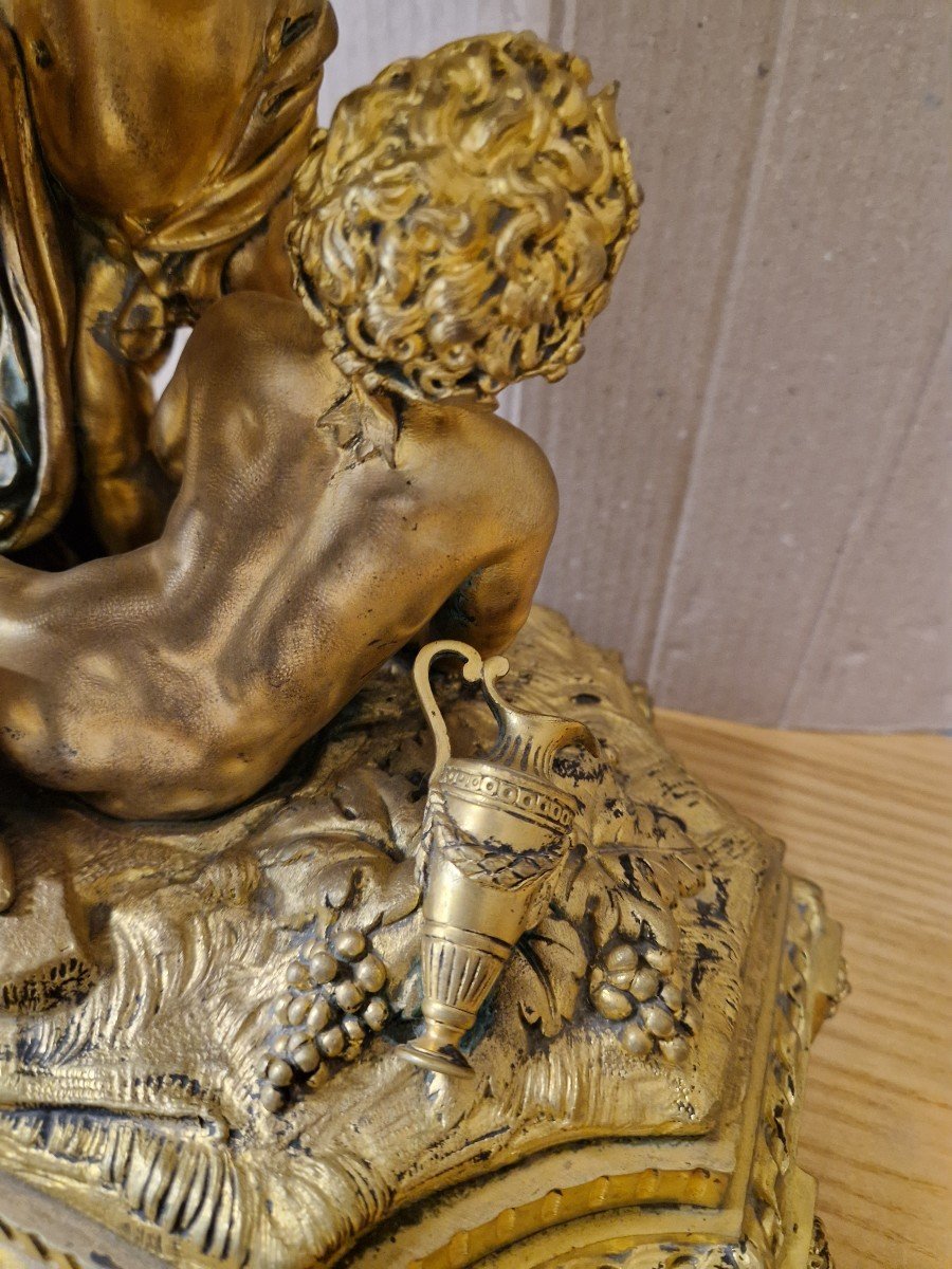 Importante orologio in bronzo dorato firmato Lerolle Fres Paris seconda metà dell'ottocento. -photo-2
