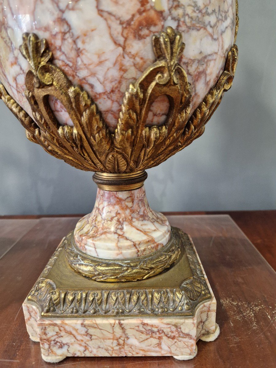 Coppia di vasi Napoleone III In bronzo dorato e marmo Epoca seconda metà '800 - Napoleone III -photo-2