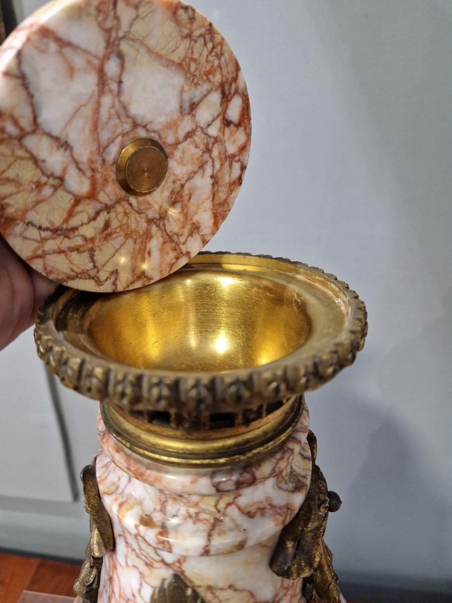 Coppia di vasi Napoleone III In bronzo dorato e marmo Epoca seconda metà '800 - Napoleone III -photo-6