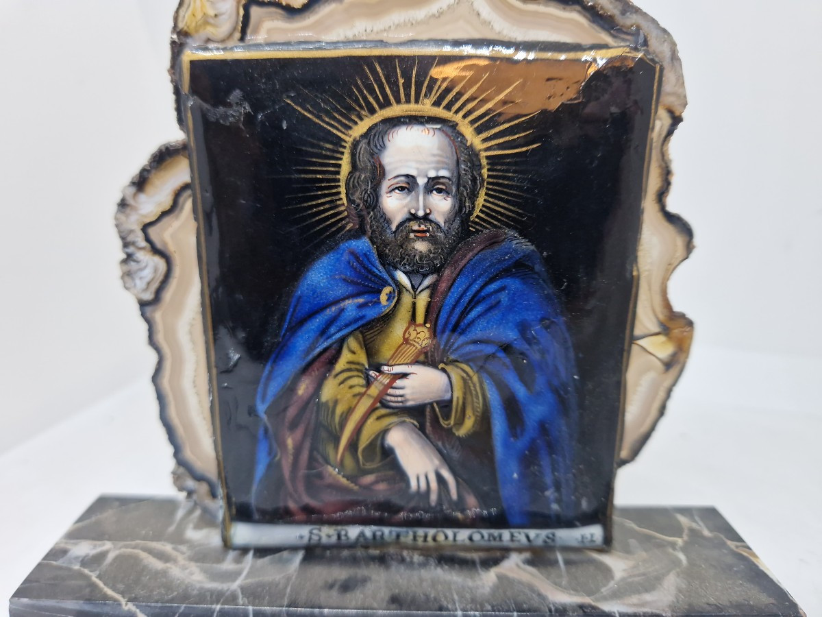 Placca smaltata Limoges XVII-XVIII secolo-photo-2