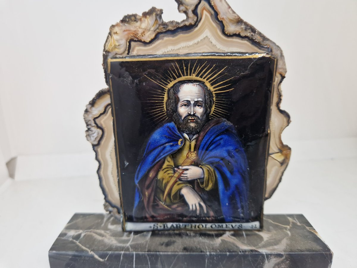 Placca smaltata Limoges XVII-XVIII secolo-photo-1