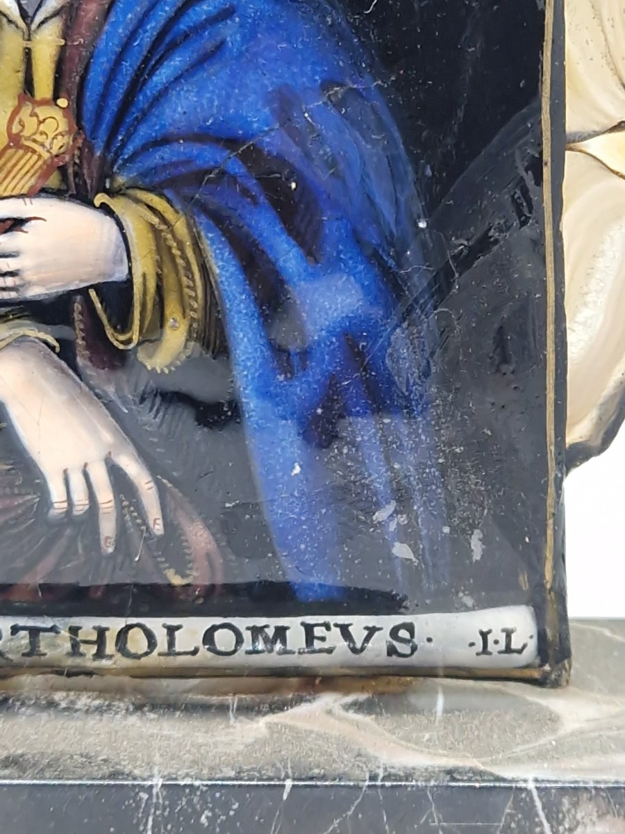 Placca smaltata Limoges XVII-XVIII secolo-photo-2