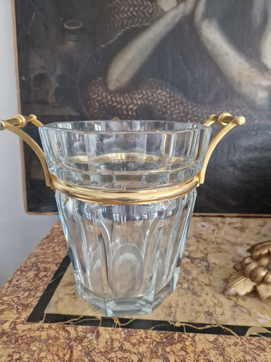 Secchiello per il ghiaccio o refrigeratore per vino Baccarat "Moulin Rouge". Circa 1985. Nessun
