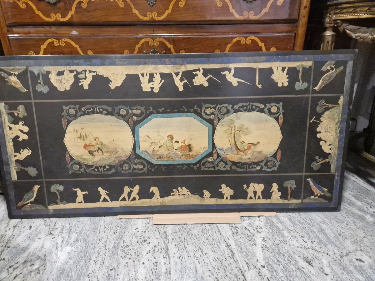 Piano in ardesia e scagliola epoca neoclassica (fine settecento - inizio ottocento)