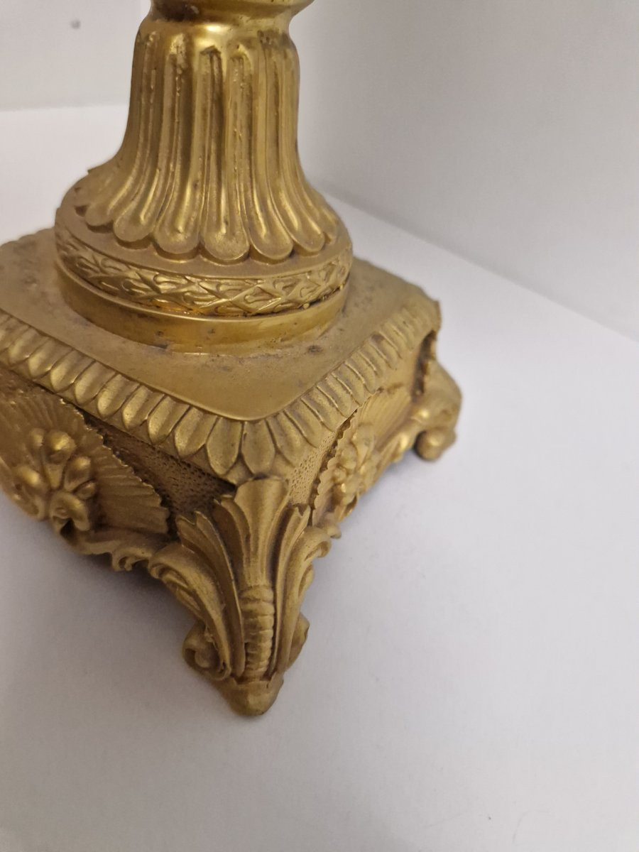 Vaso centrale in cristallo molato e bronzo dorato, Francia, inizio XIX secolo-photo-7