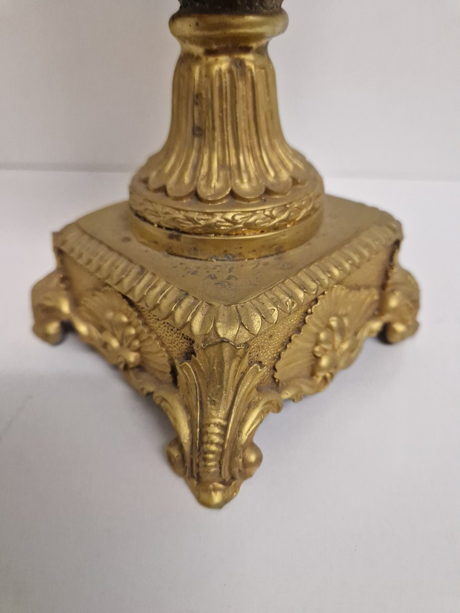 Vaso centrale in cristallo molato e bronzo dorato, Francia, inizio XIX secolo-photo-8