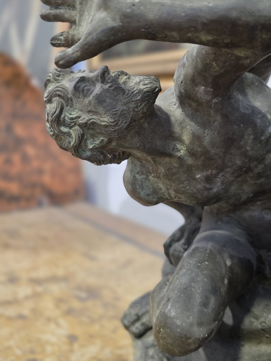 Grande scultura in bronzo raffigurante: Il Ratto delle Sabine del Giambologna - Italia XIX seco-photo-3