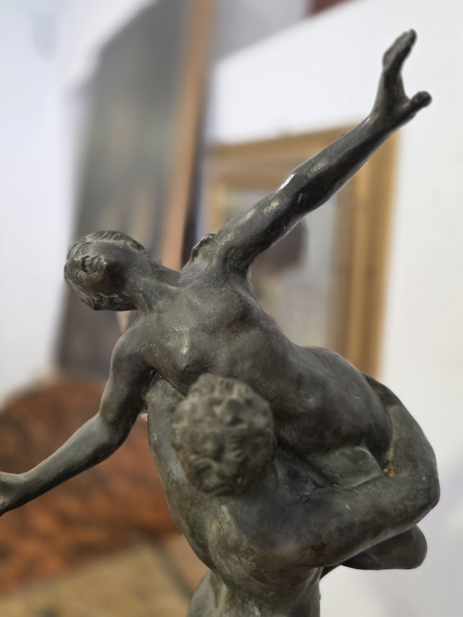Grande scultura in bronzo raffigurante: Il Ratto delle Sabine del Giambologna - Italia XIX seco-photo-4