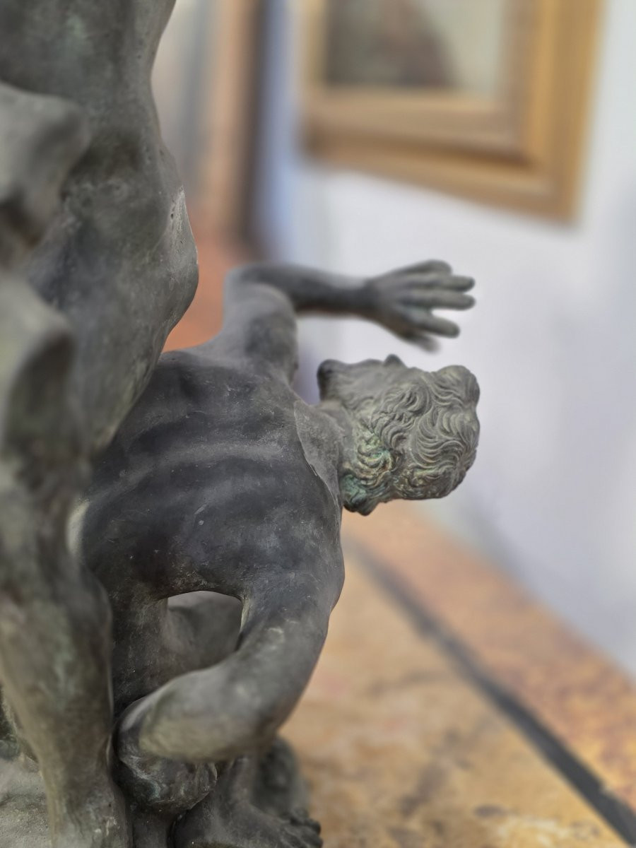 Grande scultura in bronzo raffigurante: Il Ratto delle Sabine del Giambologna - Italia XIX seco-photo-3