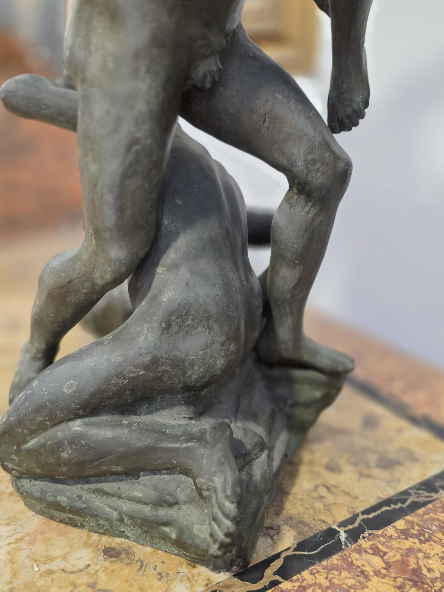Grande scultura in bronzo raffigurante: Il Ratto delle Sabine del Giambologna - Italia XIX seco-photo-5