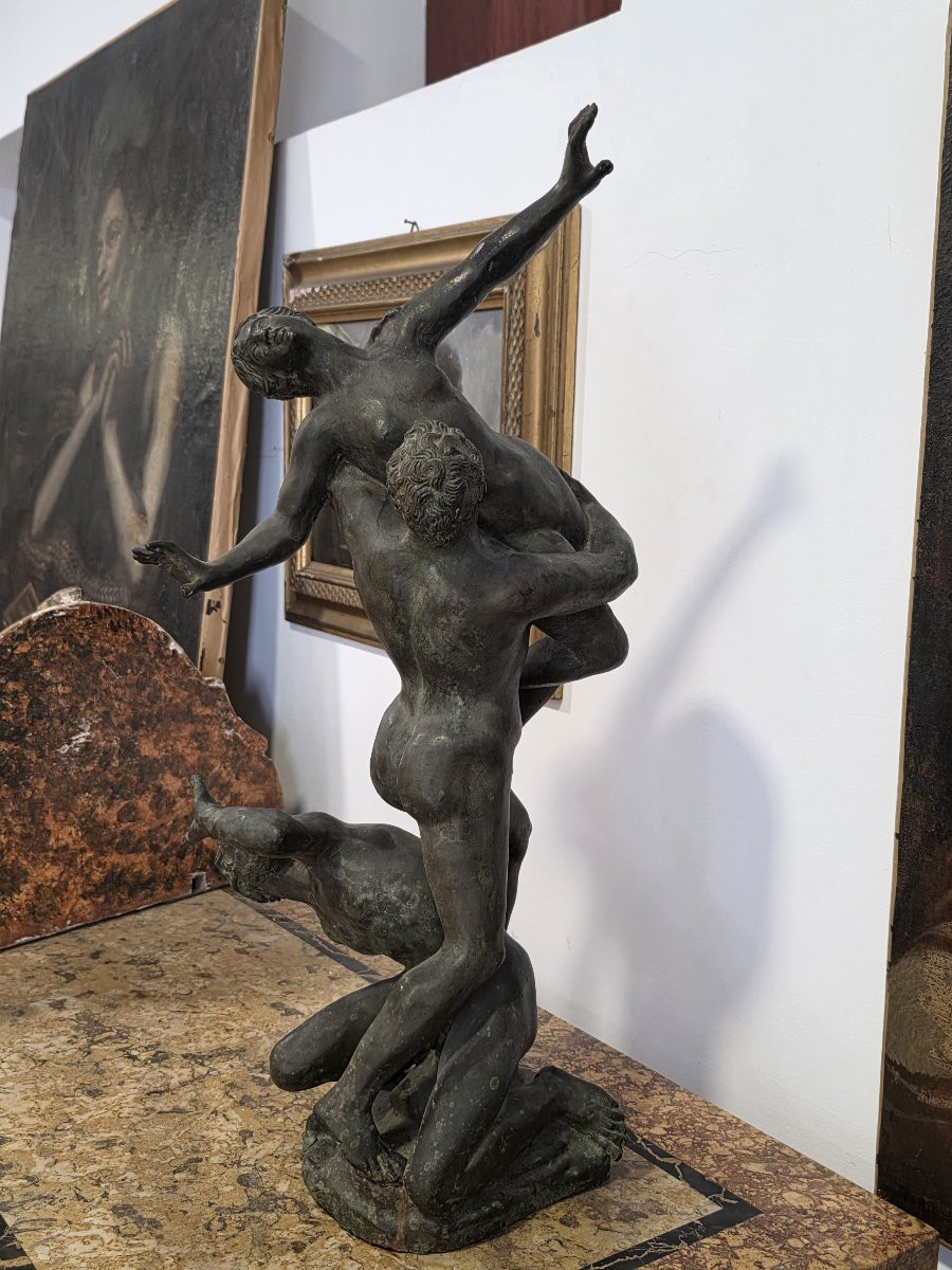 Grande scultura in bronzo raffigurante: Il Ratto delle Sabine del Giambologna - Italia XIX seco-photo-8