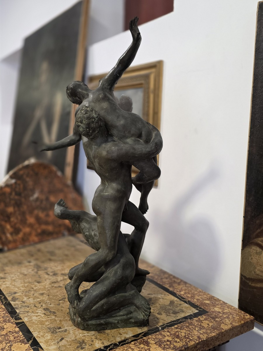 Grande scultura in bronzo raffigurante: Il Ratto delle Sabine del Giambologna - Italia XIX seco