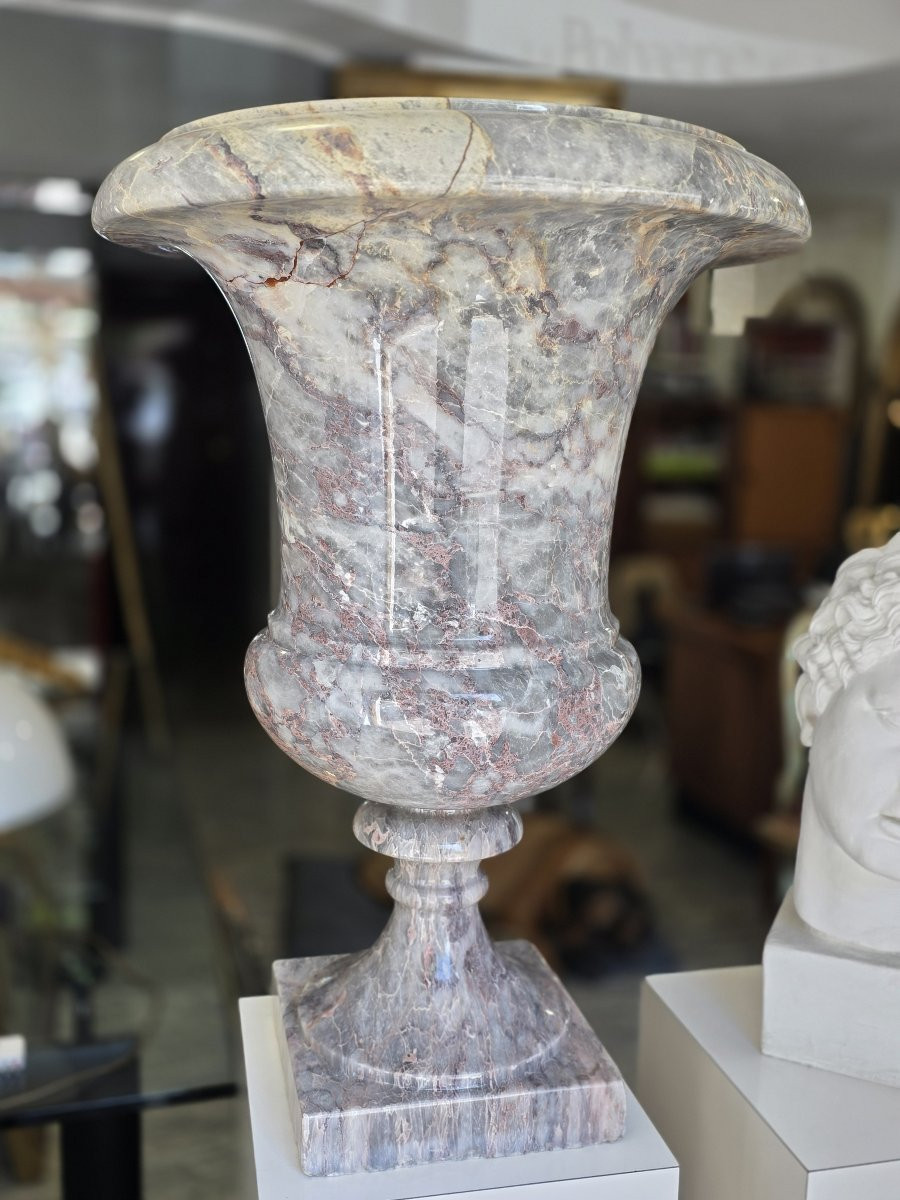 Vaso in marmo di forma medicea, inizio XX secolo-photo-3