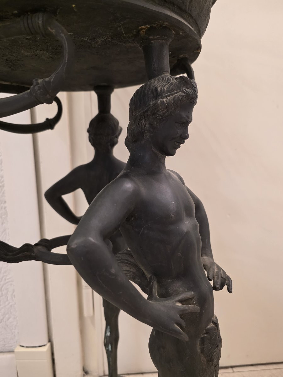 Bracerie a tripode. Bronzo fuso e patinato. Fonderia artistica italiana del XIX-XX secolo.-photo-2