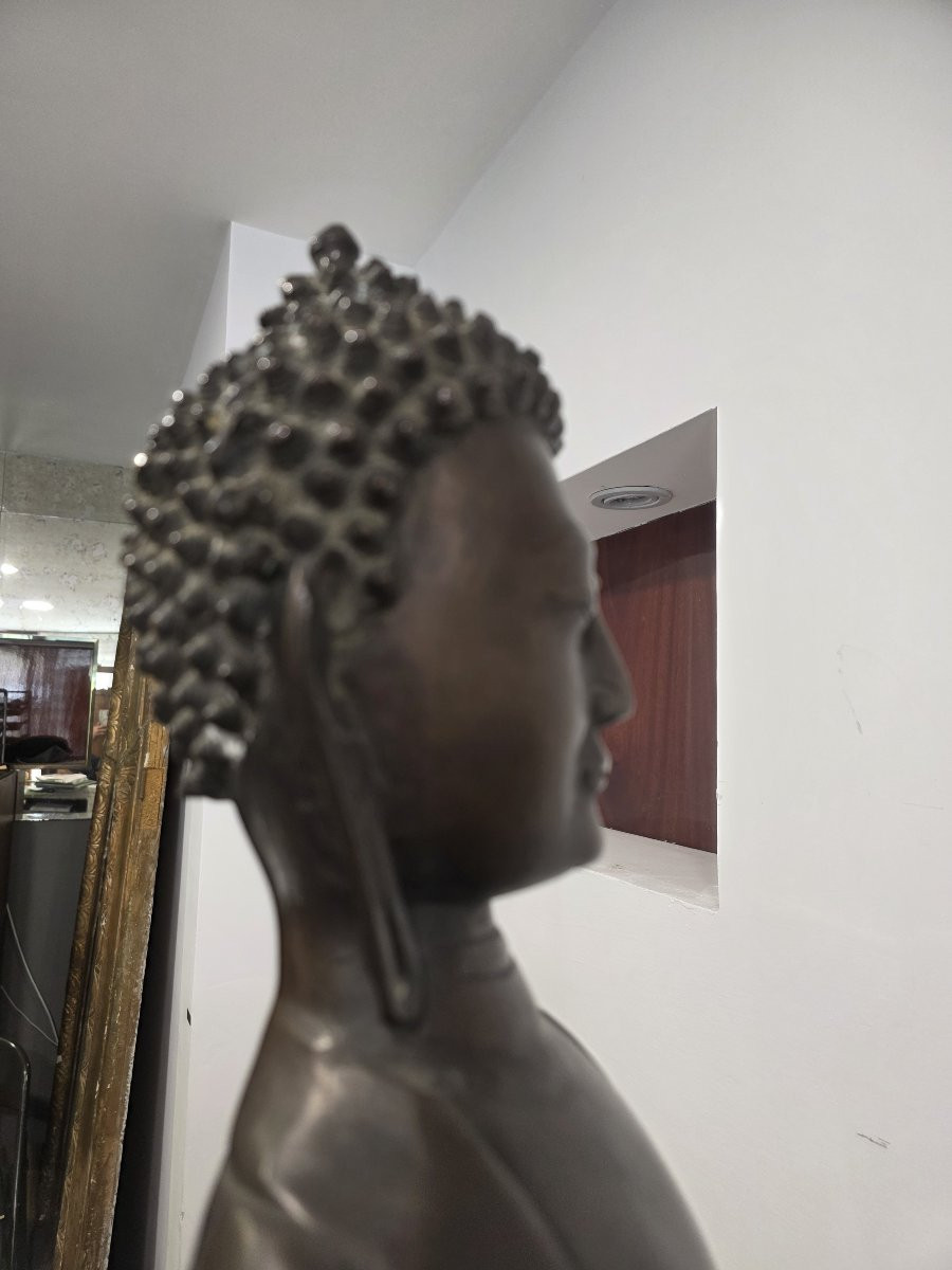 Grande Buddha in bronzo Cina XIX secolo-photo-5