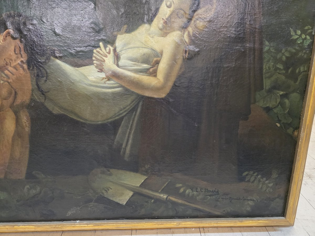 Grande dipinto secondo "La deposizione di Atala" Seguace di Anne-Louis Girodet de Roussy-photo-3