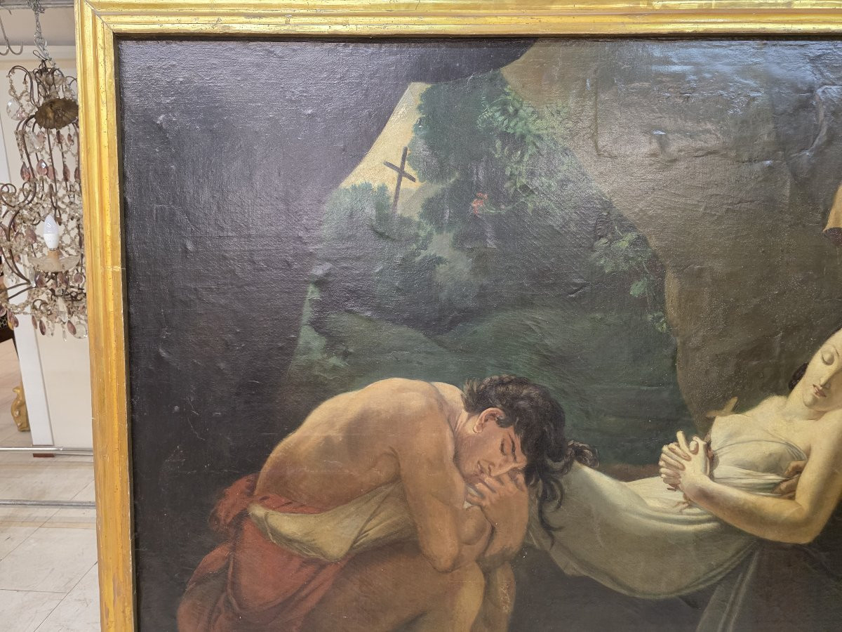 Grande dipinto secondo "La deposizione di Atala" Seguace di Anne-Louis Girodet de Roussy-photo-2