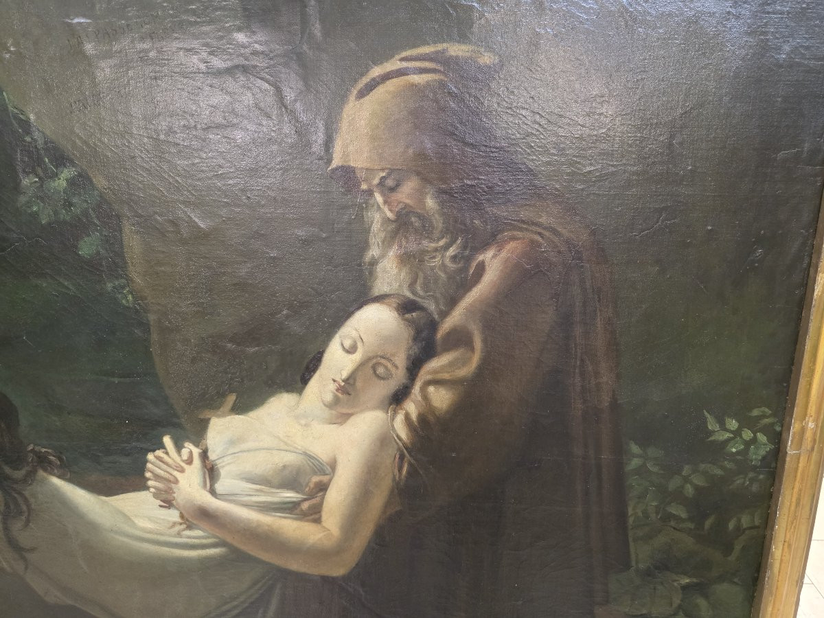 Grande dipinto secondo "La deposizione di Atala" Seguace di Anne-Louis Girodet de Roussy-photo-4