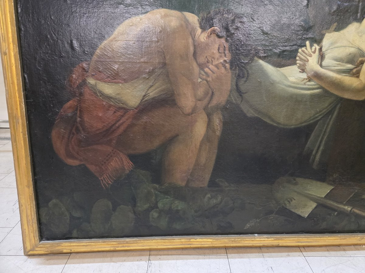 Grande dipinto secondo "La deposizione di Atala" Seguace di Anne-Louis Girodet de Roussy-photo-6