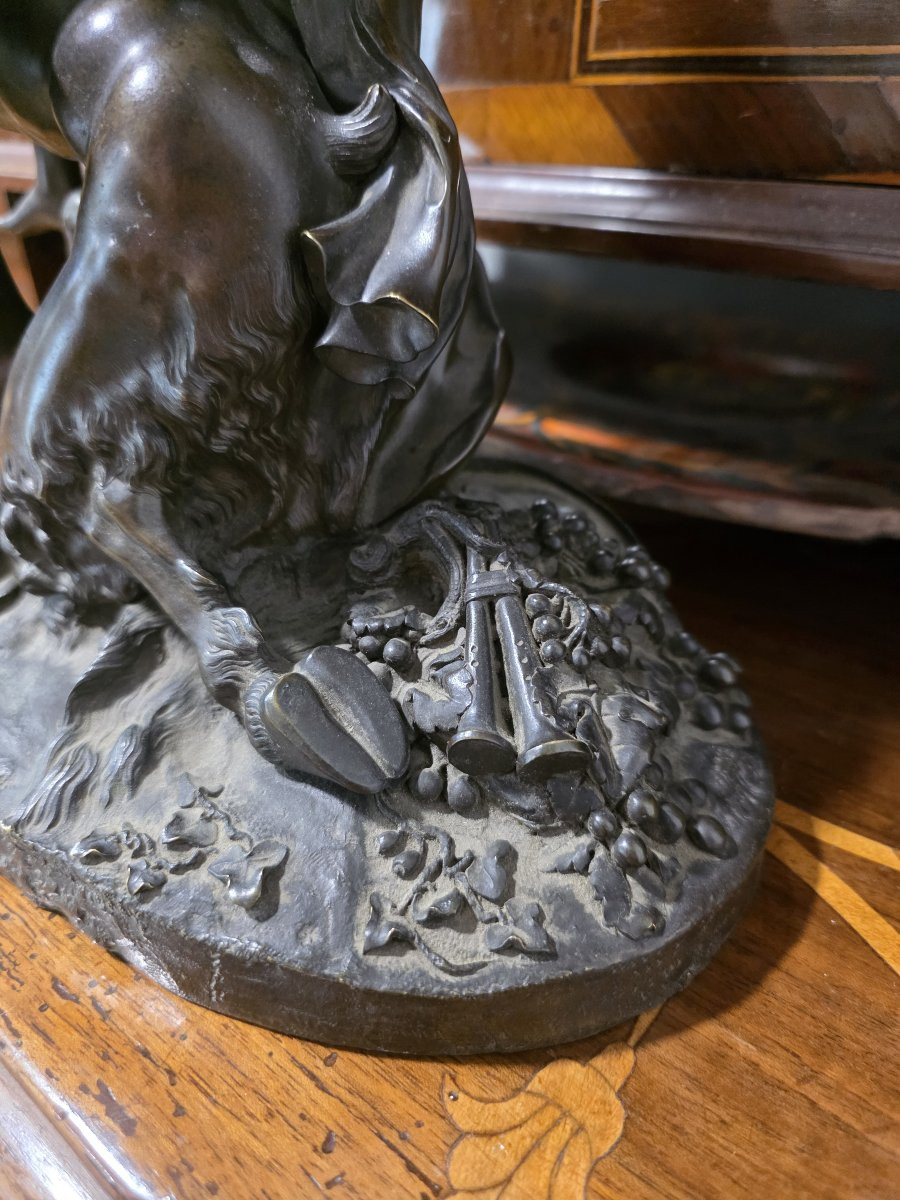 Bronzo raffigurante donna che cavalca Fauno. Vicino a Clodion. XIX secolo-photo-3