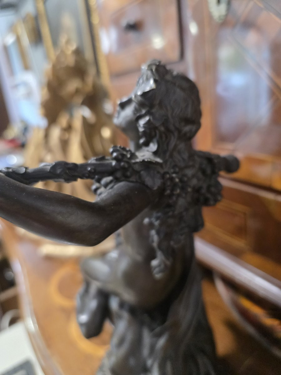 Bronzo raffigurante donna che cavalca Fauno. Vicino a Clodion. XIX secolo-photo-3