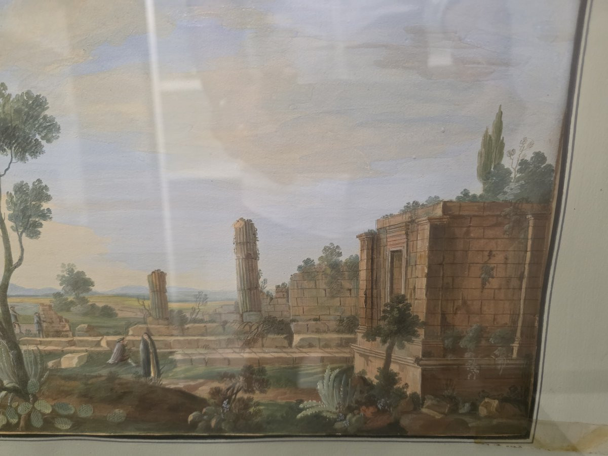 Tempera a guazzo periodo Gran Tour (primi ottocento). Sicilia?-photo-1