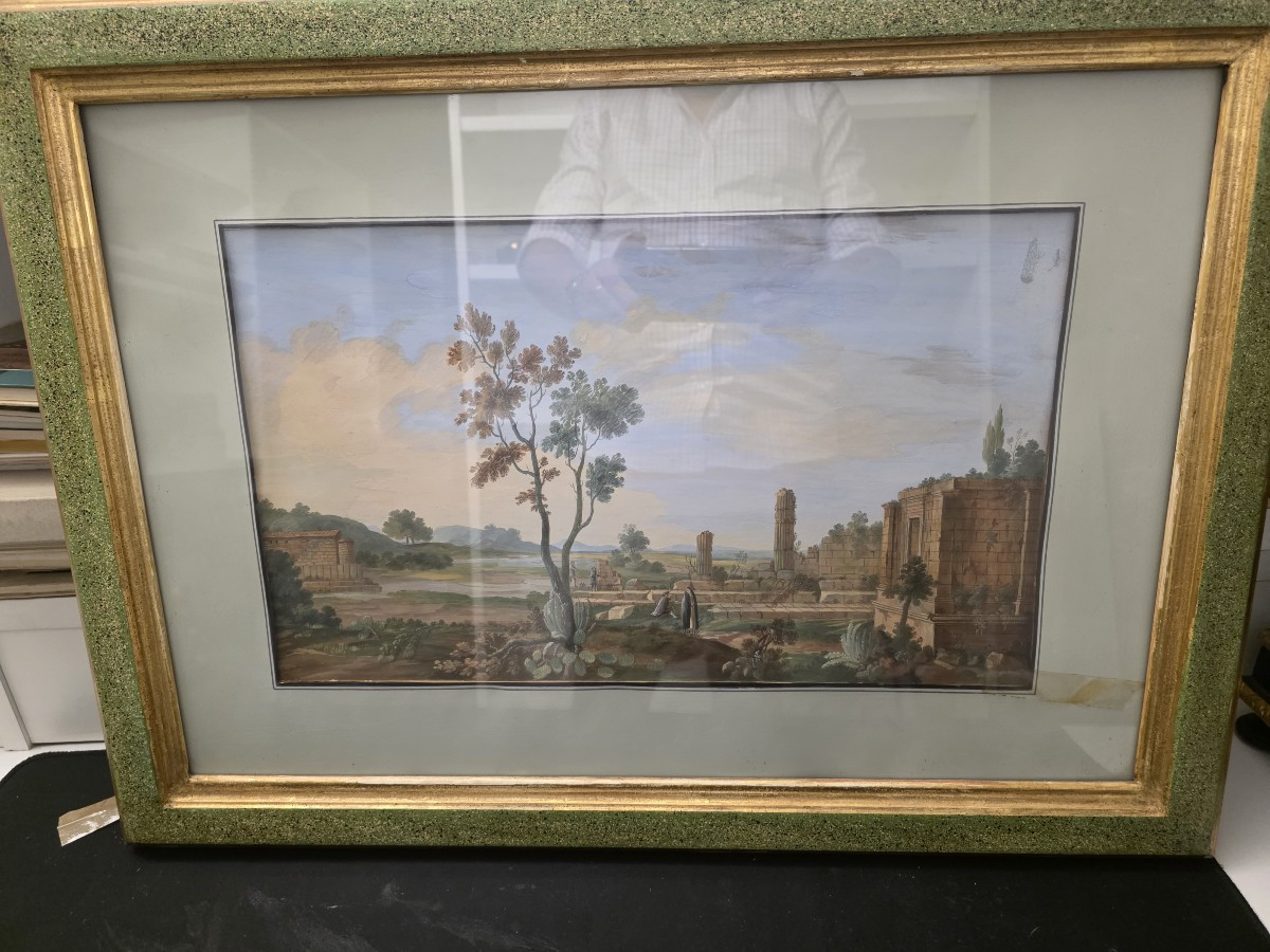 Tempera a guazzo periodo Gran Tour (primi ottocento). Sicilia?