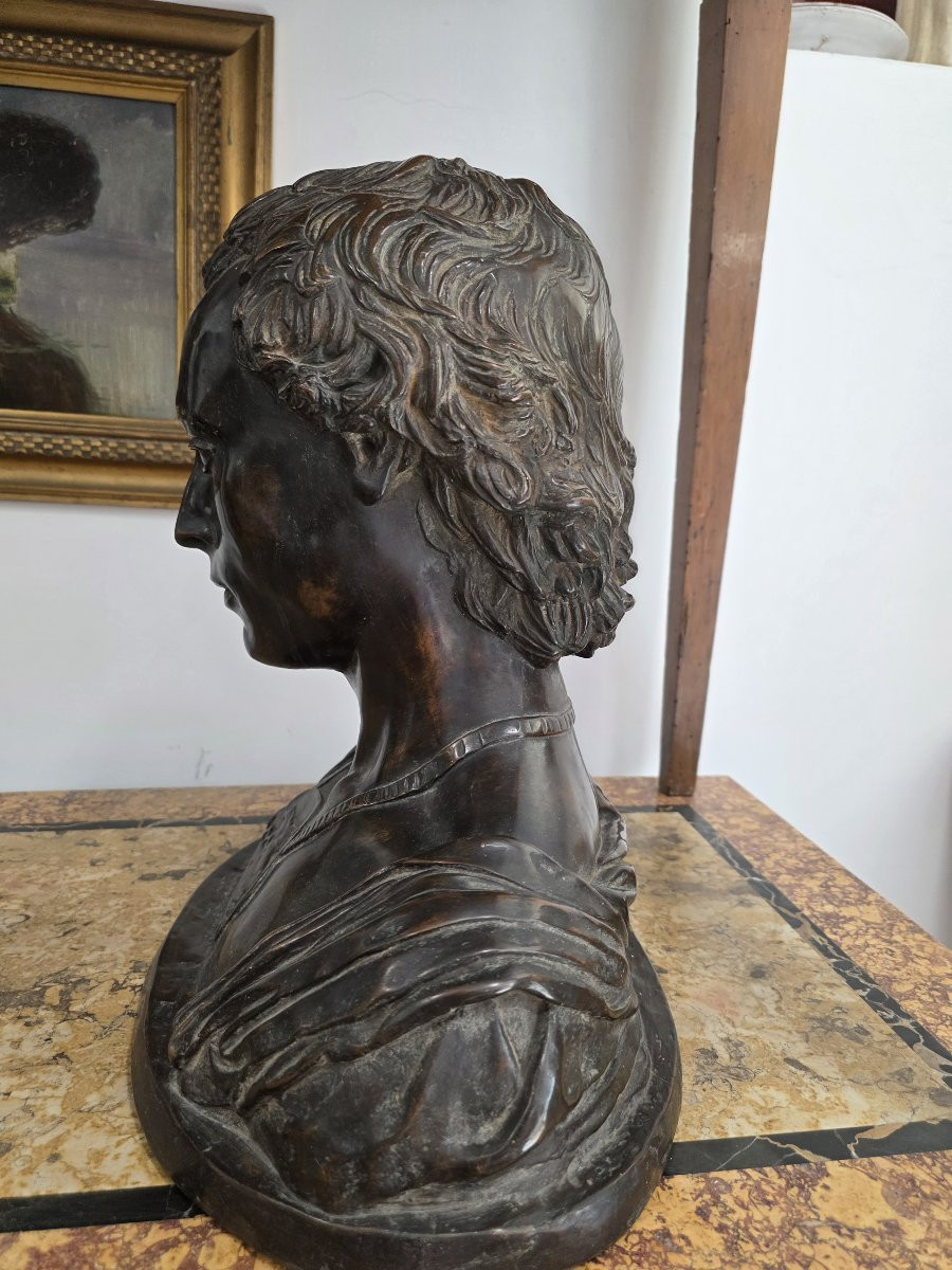 Mezzo busto di giovane ripreso dal Bronzo di Donatello. Fine XIX secolo-photo-3